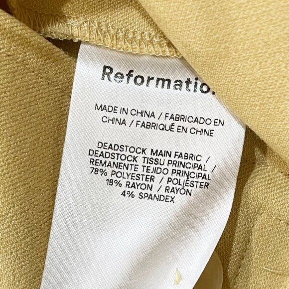 Last Chance! New Reformation Mason Wide Leg Trouser Sunshine Yellow 4, S $178 - Picture 8 of 9